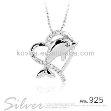 Mignon pendentifs en argent sterling 925 en dolphin pour filles